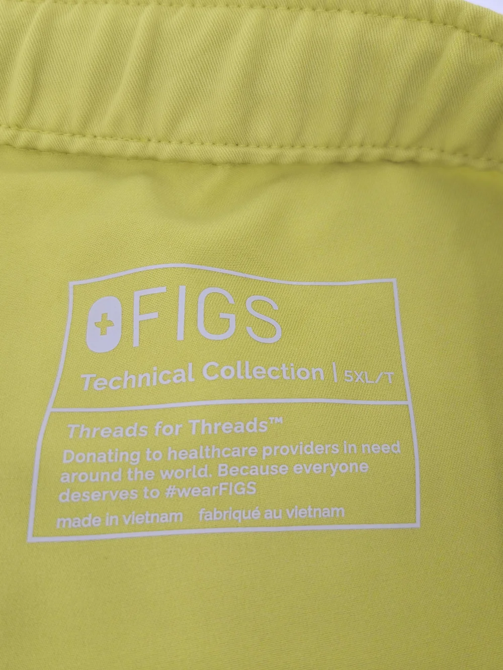 Figs Cairo Cargo Scrub Pants Neon Gray Drawstring 5XLT Straight Leg